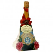 Наградная открытка в форме бутылки шампанского "Серебряная свадьба 25 лет вместе"