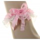 Подвязка невесты атласная с розовой лентой