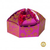 Коробка подарочная "Сердца", цвет фиолетовый